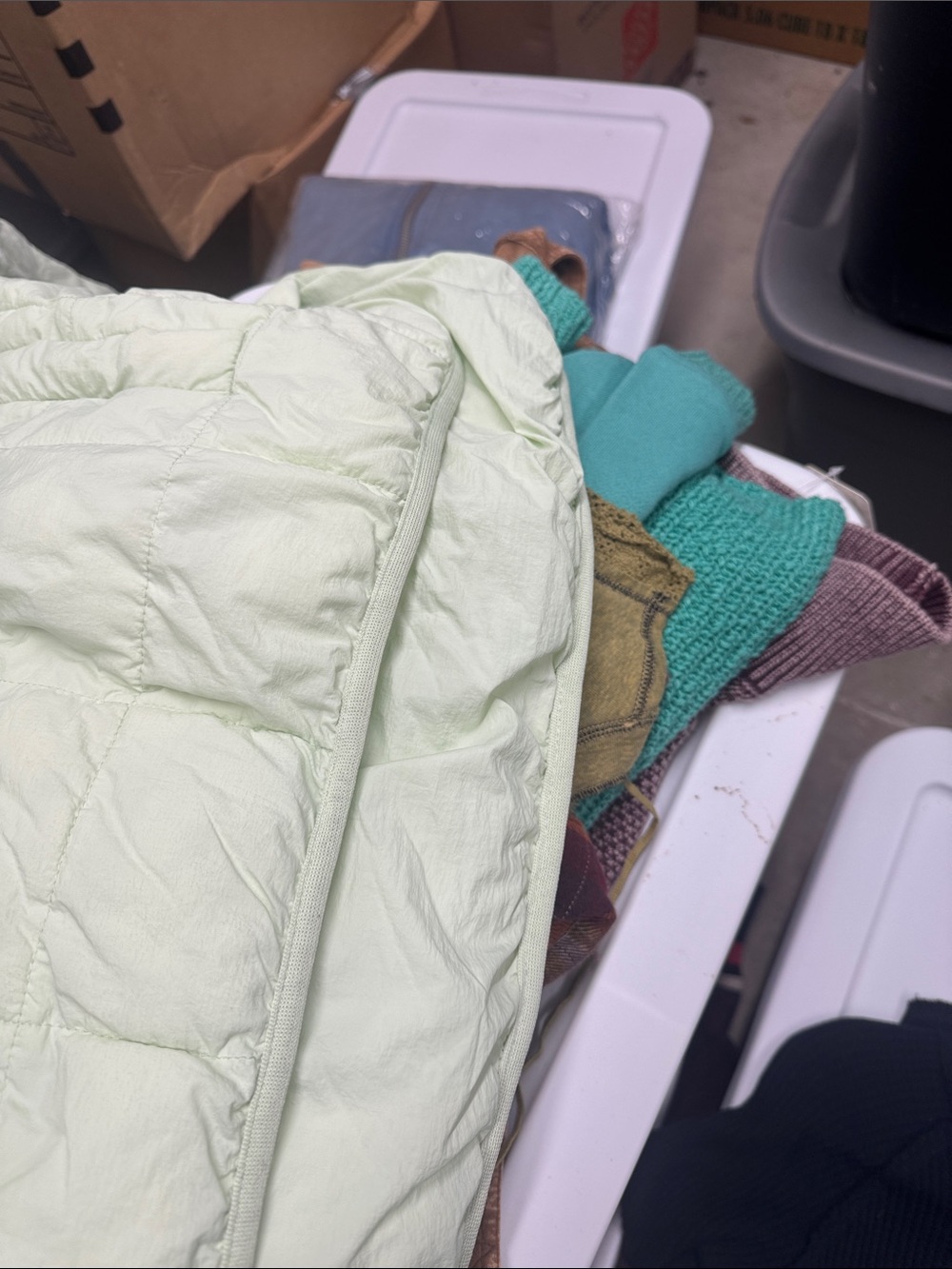 Free People Movement Light Green Quilted Hooded Pullover Jacket - Picture 3 of 6